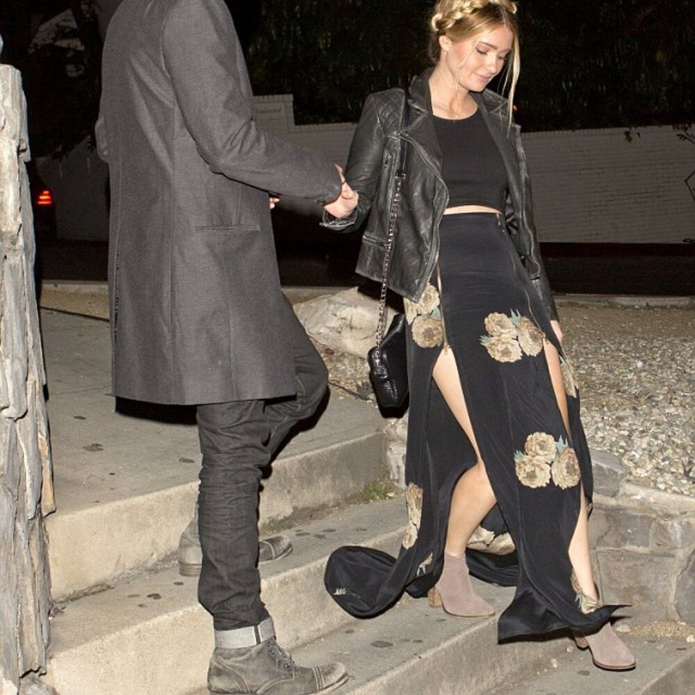 100% Silk Stone Cold Fox Alejandro Skirt Dharma Print Skirt